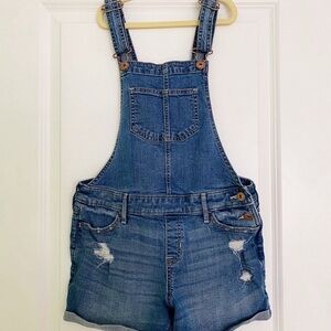 Abercrombie Kids girls summer Jean denim shortalls overalls size 13 14 years